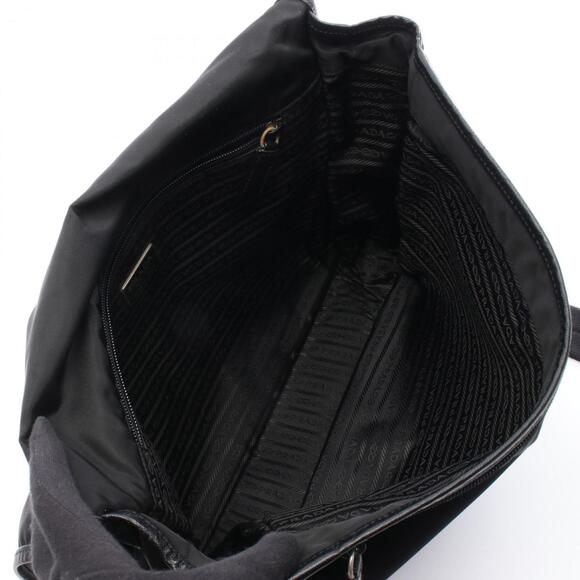 Prada Nylon Shoulder Bag, and Leather, Women's, Black, V158X - Picture 3 of 10
